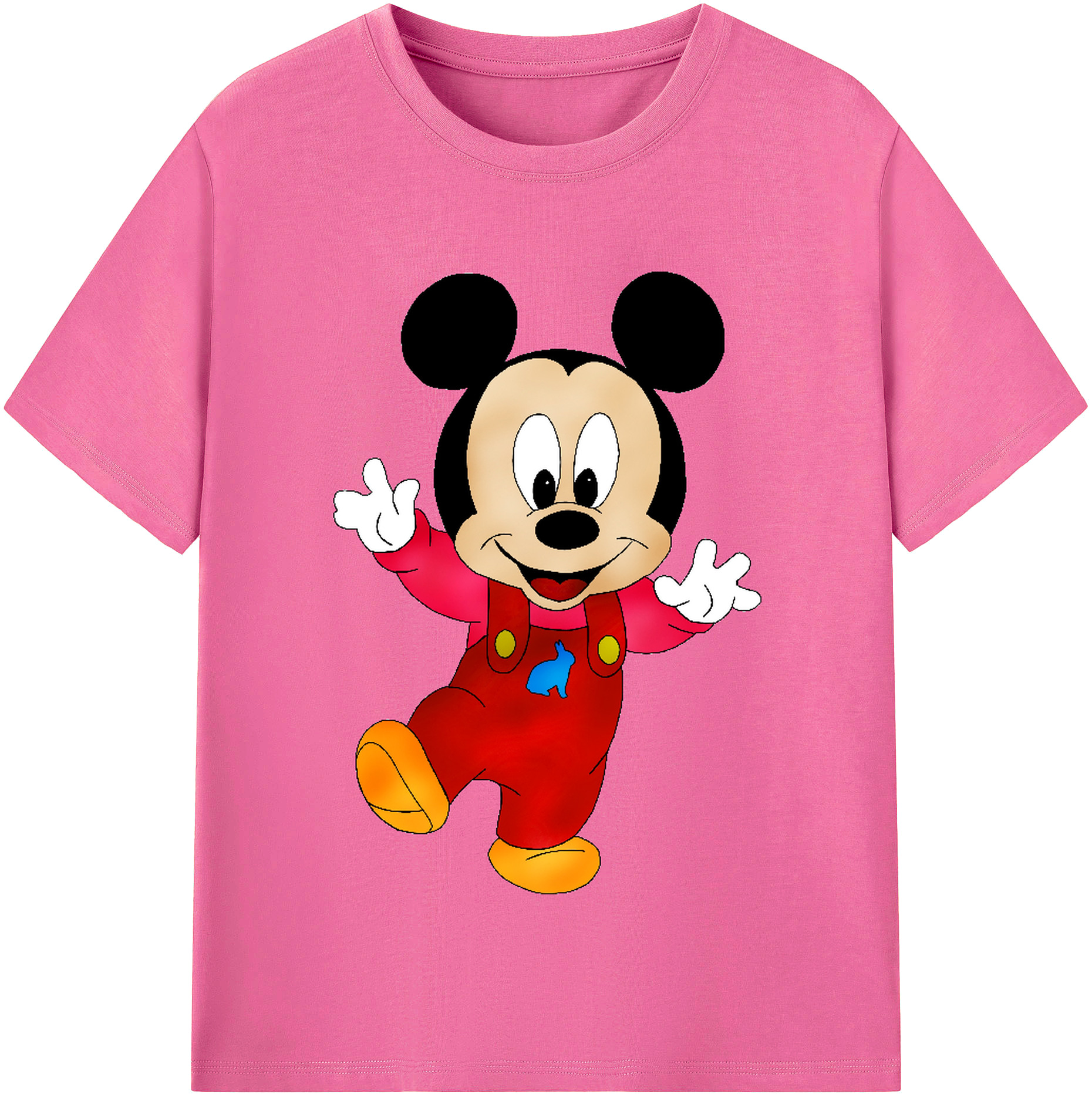 （画像用） ミッキーマウス Mickey Mouse レディースカジュアルプリントTシャツ（綿100％）